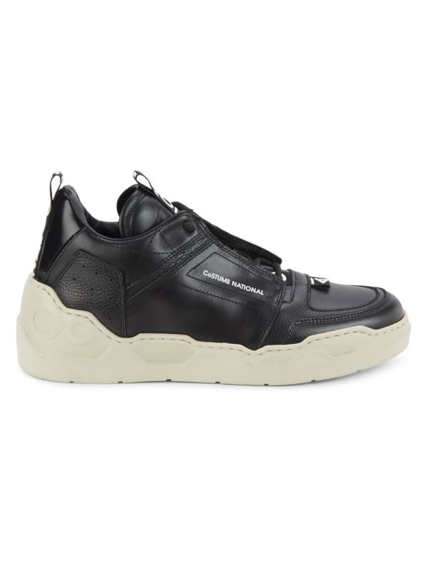 Costume National Logo Leather Sneakers